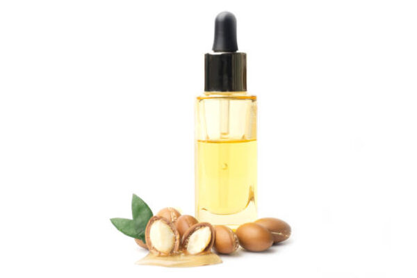 Argan seeds isolated on a white background. argan oil and argan nuts concept