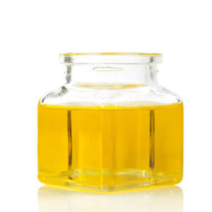 Food oil in bottle isolated on white background